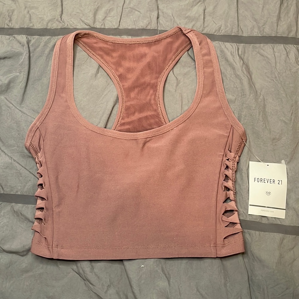 purple forever 21 crop top size small, nwt!